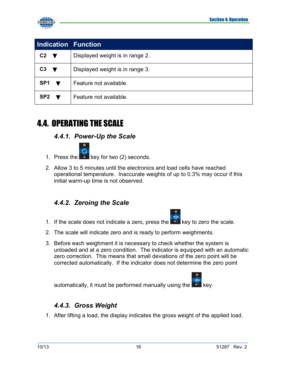 Operating the scale | Fairbanks 4100 SERIES Pallet Weigh Plus User Manual | Page 16 / 30