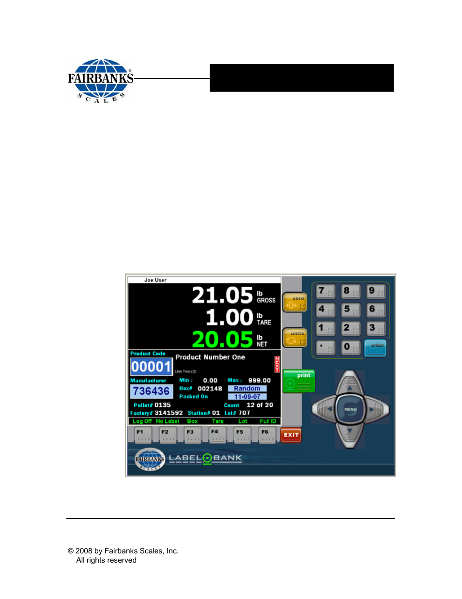 Fairbanks LabelBank/DataBank Application For the FB3000 Series Programmers Manuals User Manual | 110 pages