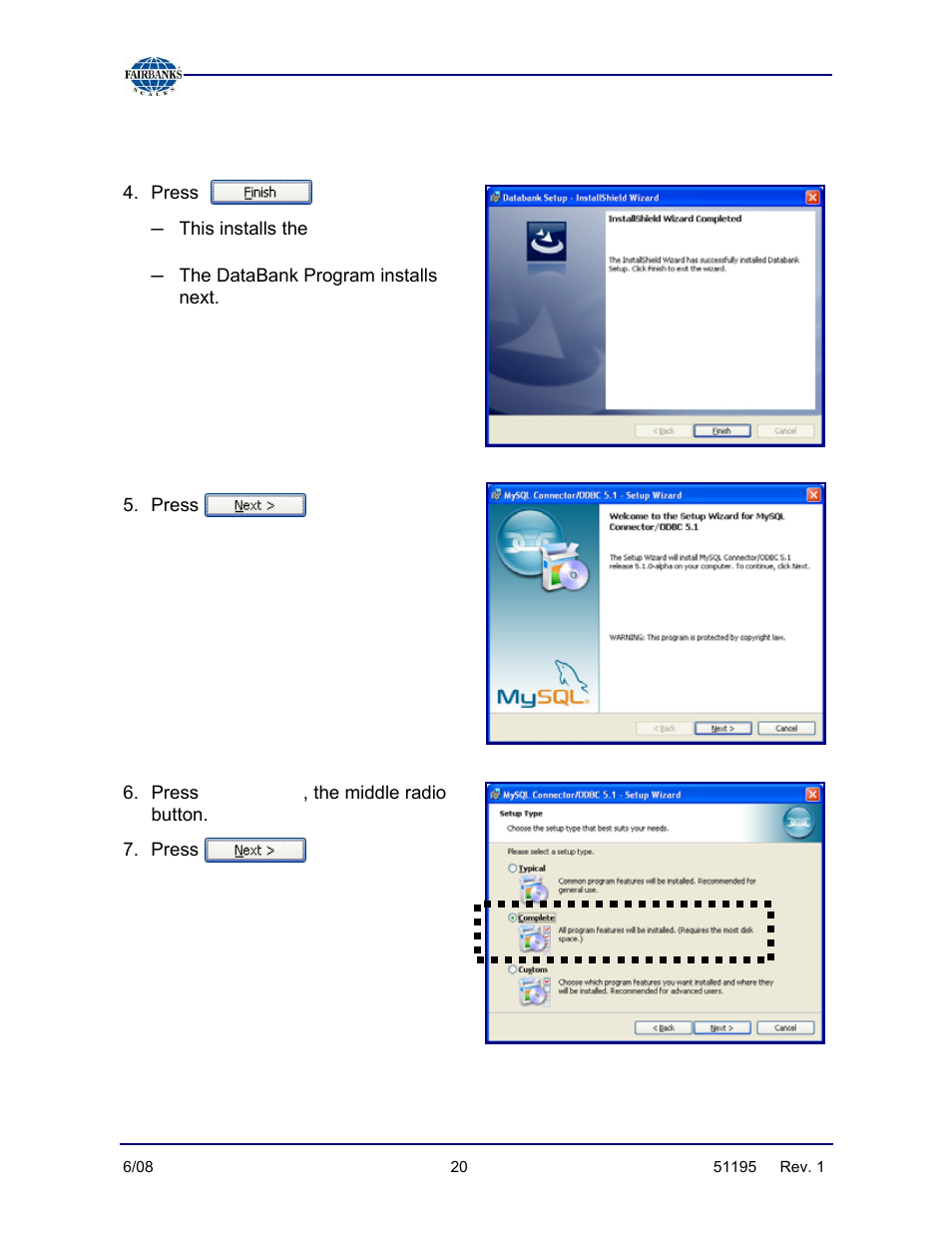 Installing databank from a cd disk, continued, Complete | Fairbanks LabelBank/DataBank Application For the FB3000 Series Programmers Manuals User Manual | Page 20 / 110