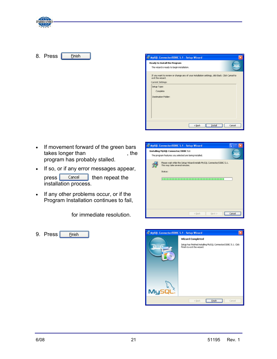 Installing databank from a cd disk, continued, Fairbanks technical services | Fairbanks LabelBank/DataBank Application For the FB3000 Series Programmers Manuals User Manual | Page 21 / 110