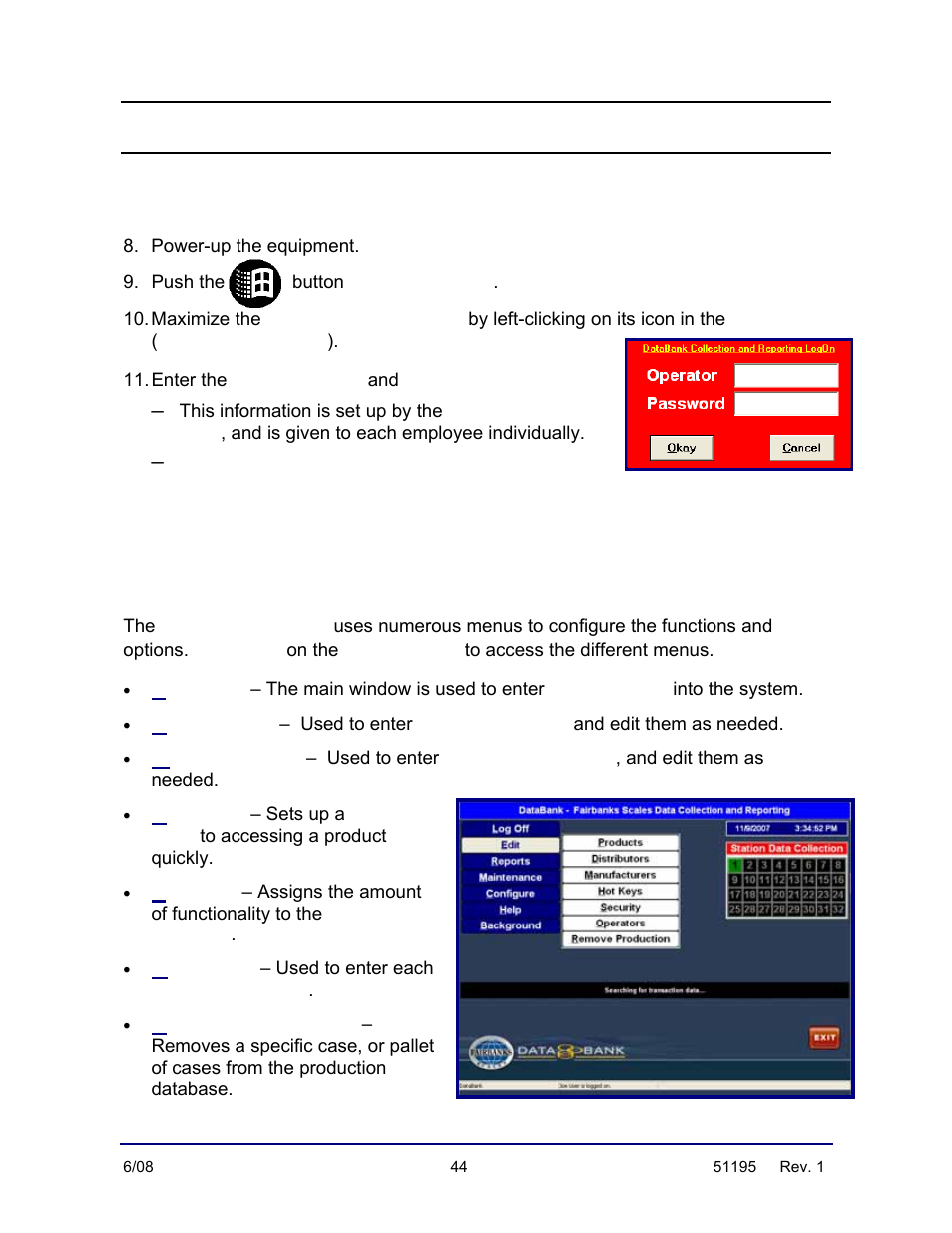 Opening databank, Edit menu | Fairbanks LabelBank/DataBank Application For the FB3000 Series Programmers Manuals User Manual | Page 44 / 110