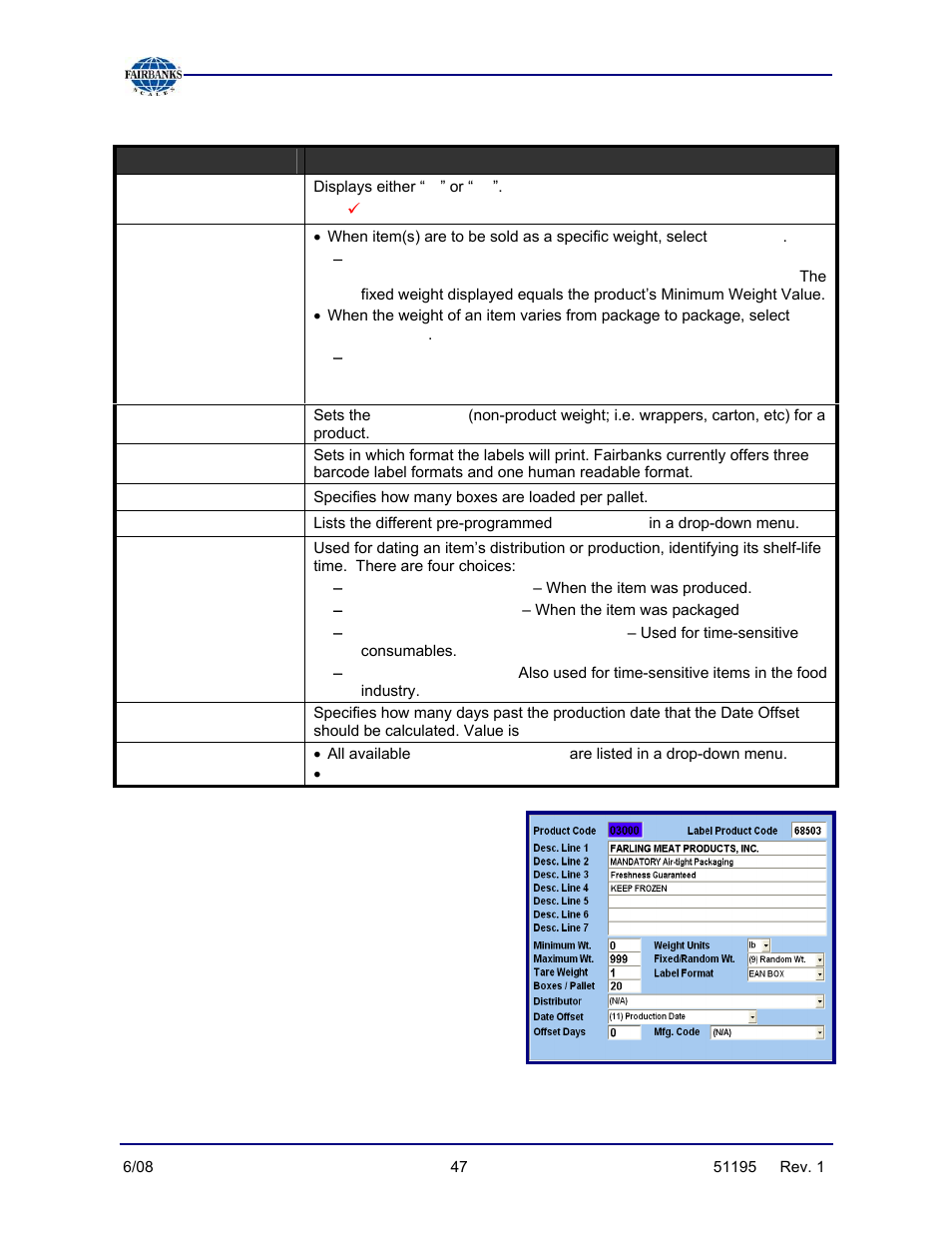 Edit/products tab, continued | Fairbanks LabelBank/DataBank Application For the FB3000 Series Programmers Manuals User Manual | Page 47 / 110