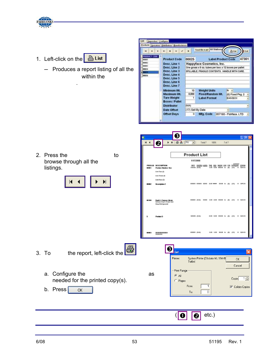 Generating a product list | Fairbanks LabelBank/DataBank Application For the FB3000 Series Programmers Manuals User Manual | Page 53 / 110