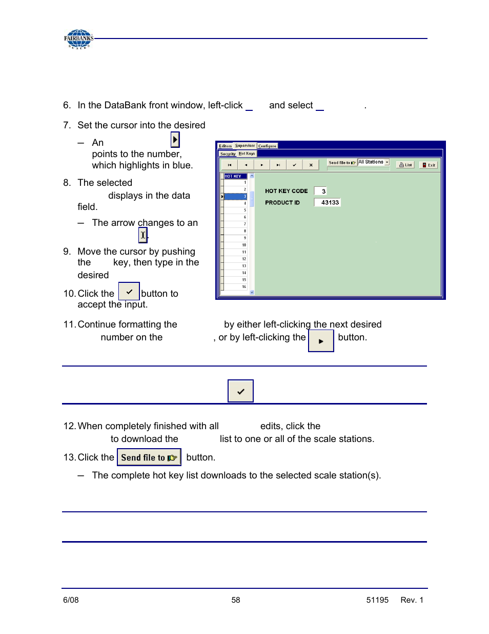 Formatting the hot keys | Fairbanks LabelBank/DataBank Application For the FB3000 Series Programmers Manuals User Manual | Page 58 / 110