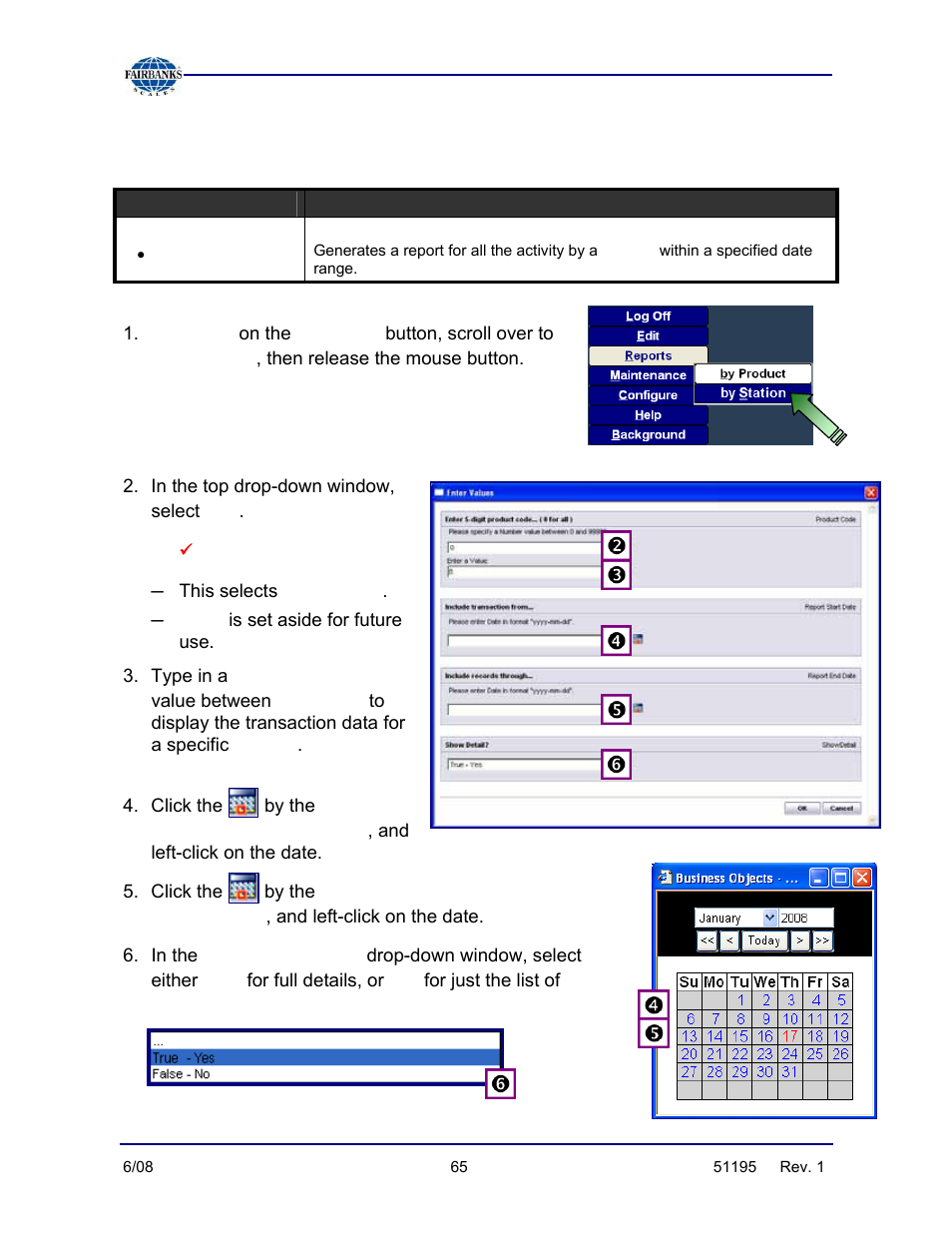 Reports by station | Fairbanks LabelBank/DataBank Application For the FB3000 Series Programmers Manuals User Manual | Page 65 / 110