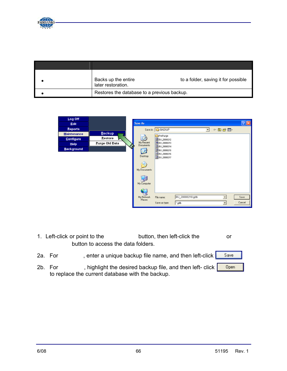 Maintenance options | Fairbanks LabelBank/DataBank Application For the FB3000 Series Programmers Manuals User Manual | Page 66 / 110