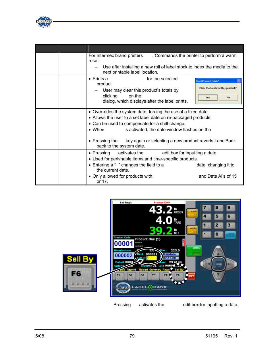 Defining the function keys, continued | Fairbanks LabelBank/DataBank Application For the FB3000 Series Programmers Manuals User Manual | Page 79 / 110