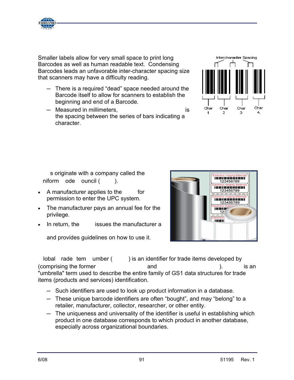 What is a upc barcode? continued, More about upcs | Fairbanks LabelBank/DataBank Application For the FB3000 Series Programmers Manuals User Manual | Page 91 / 110