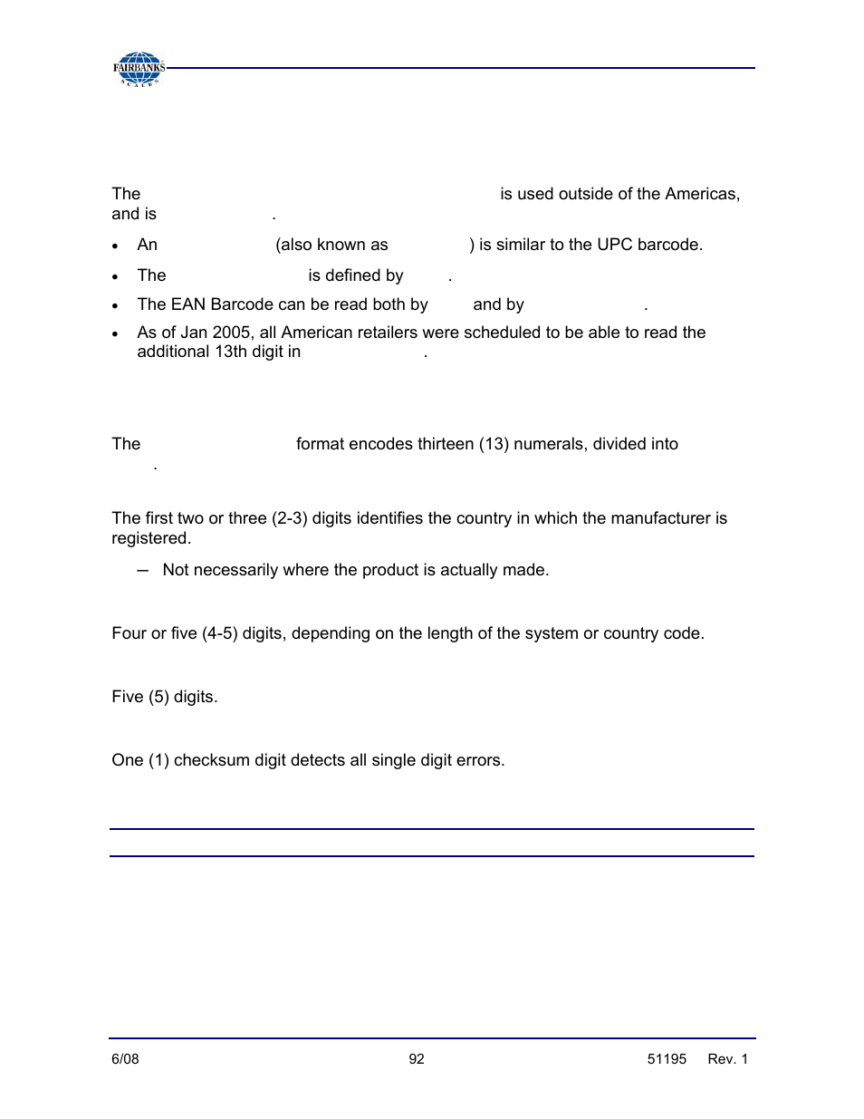 What is an ean barcode | Fairbanks LabelBank/DataBank Application For the FB3000 Series Programmers Manuals User Manual | Page 92 / 110