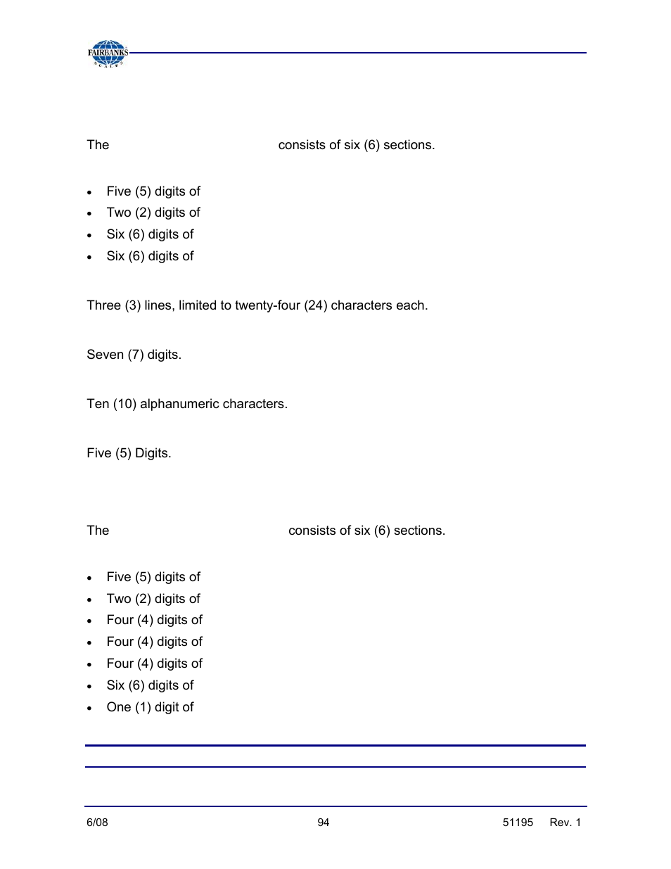 What is control label format, Single interleaved 2 of 5 barcode, Product description data | Factory number, Lot number, Product code, Weight & units data, Appendix ii | Fairbanks LabelBank/DataBank Application For the FB3000 Series Programmers Manuals User Manual | Page 94 / 110