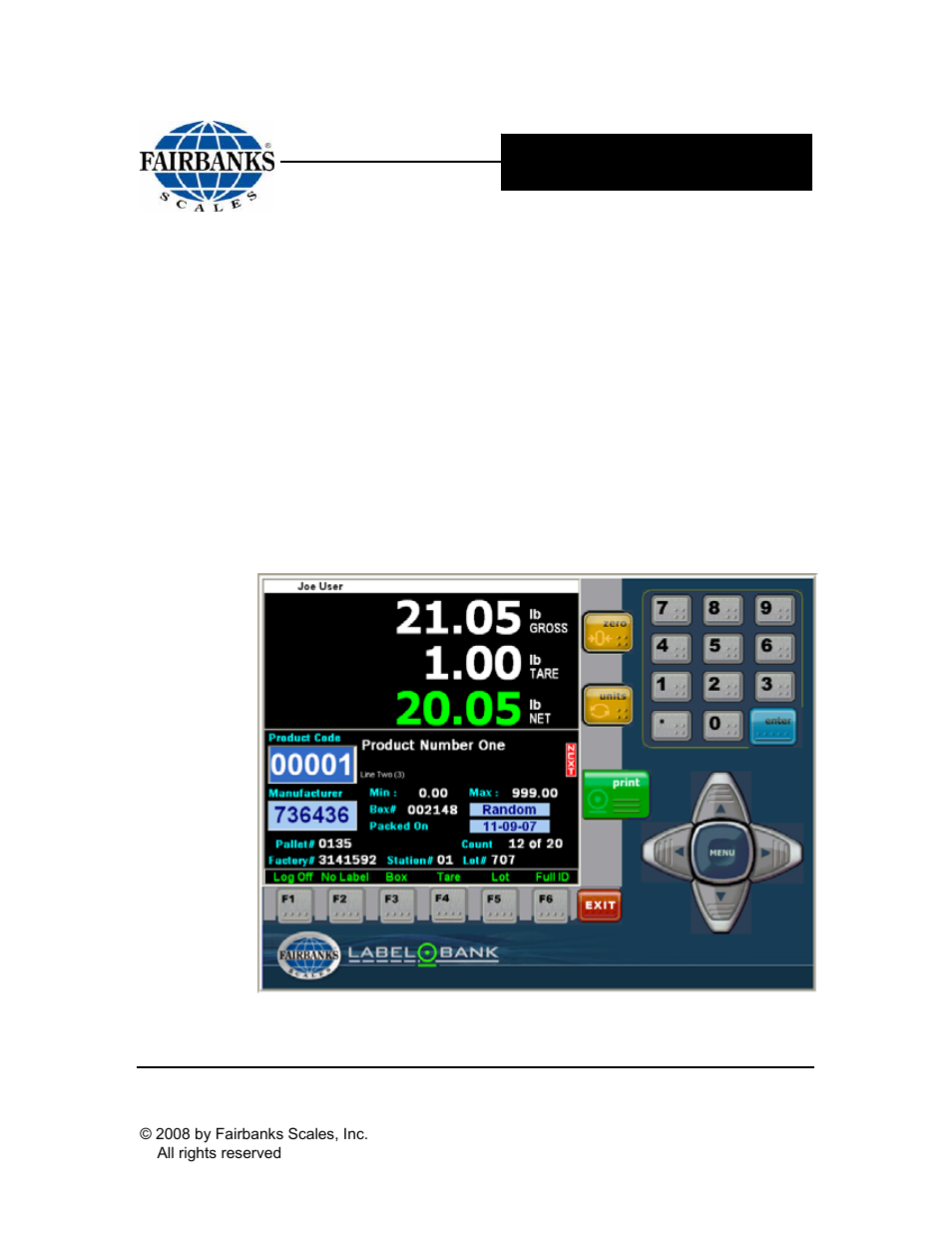 Fairbanks LabelBank Barcode Application For the FB3000 Series Operators Manuals User Manual | 48 pages