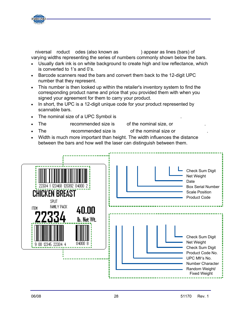 What is a upc barcode, Gtin-12, 175" wide | 938" wide | Fairbanks LabelBank Barcode Application For the FB3000 Series Operators Manuals User Manual | Page 28 / 48