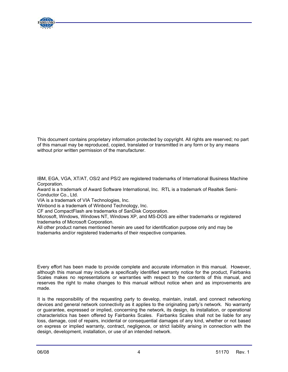 Copyright 2008, Trademarks, Disclaimer | Fairbanks LabelBank Barcode Application For the FB3000 Series Operators Manuals User Manual | Page 4 / 48