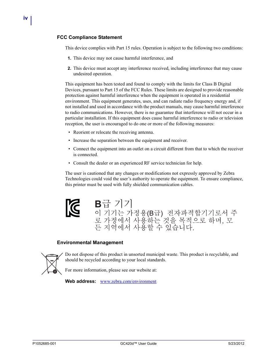 Fairbanks Zebra GC420d User Manual | Page 4 / 100