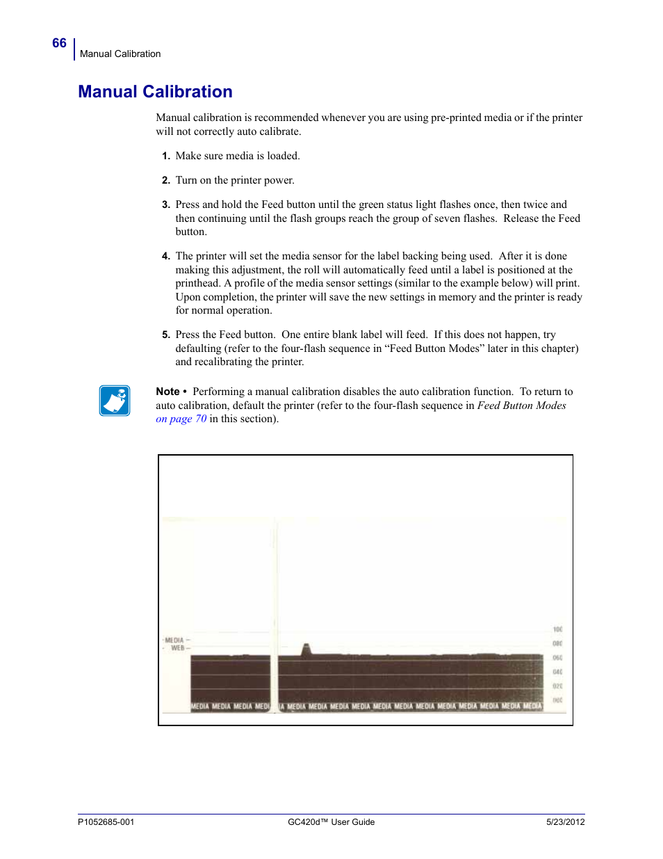 Manual calibration | Fairbanks Zebra GC420d User Manual | Page 78 / 100