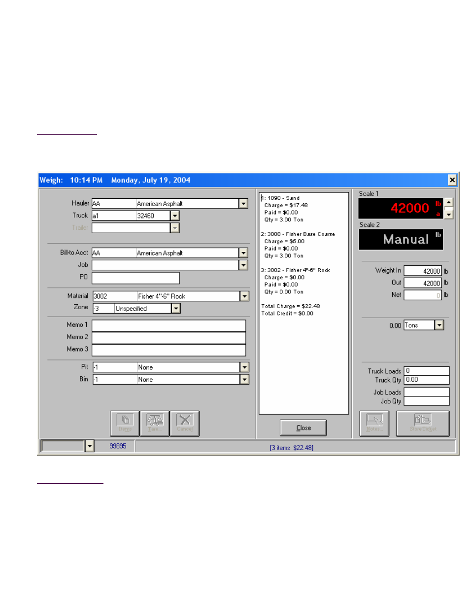 Weigh, Multiple items screen | Fairbanks InterAct FB3000 Series User Manual | Page 123 / 232