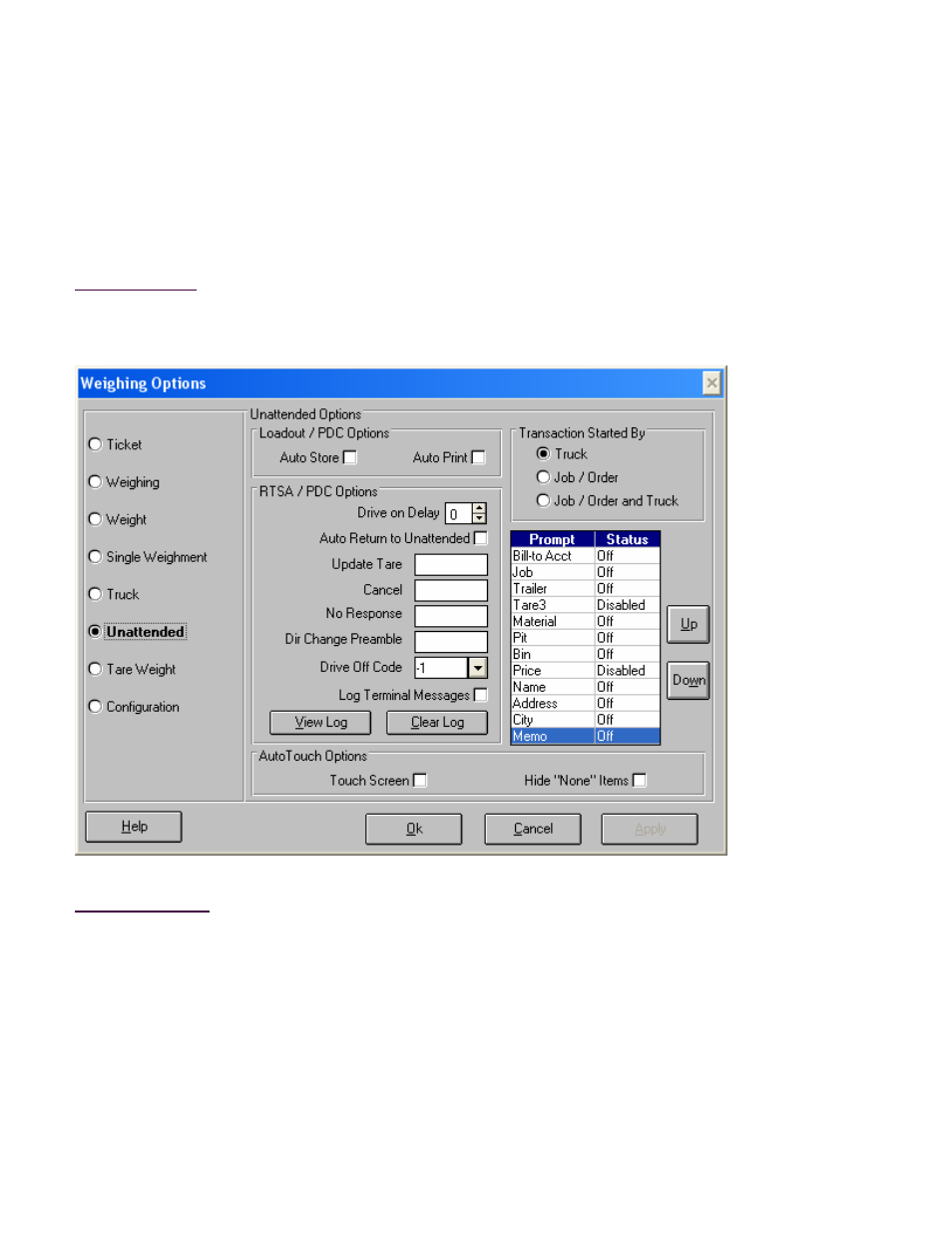 Weighing options, Unattended | Fairbanks InterAct FB3000 Series User Manual | Page 140 / 232