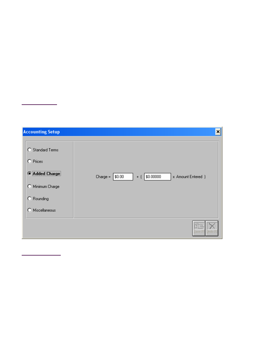 Accounting setup, Added charge screen | Fairbanks InterAct FB3000 Series User Manual | Page 153 / 232