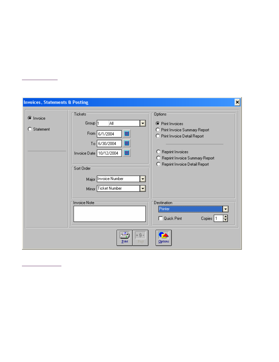 Invoices and statements, Invoice screen | Fairbanks InterAct FB3000 Series User Manual | Page 165 / 232
