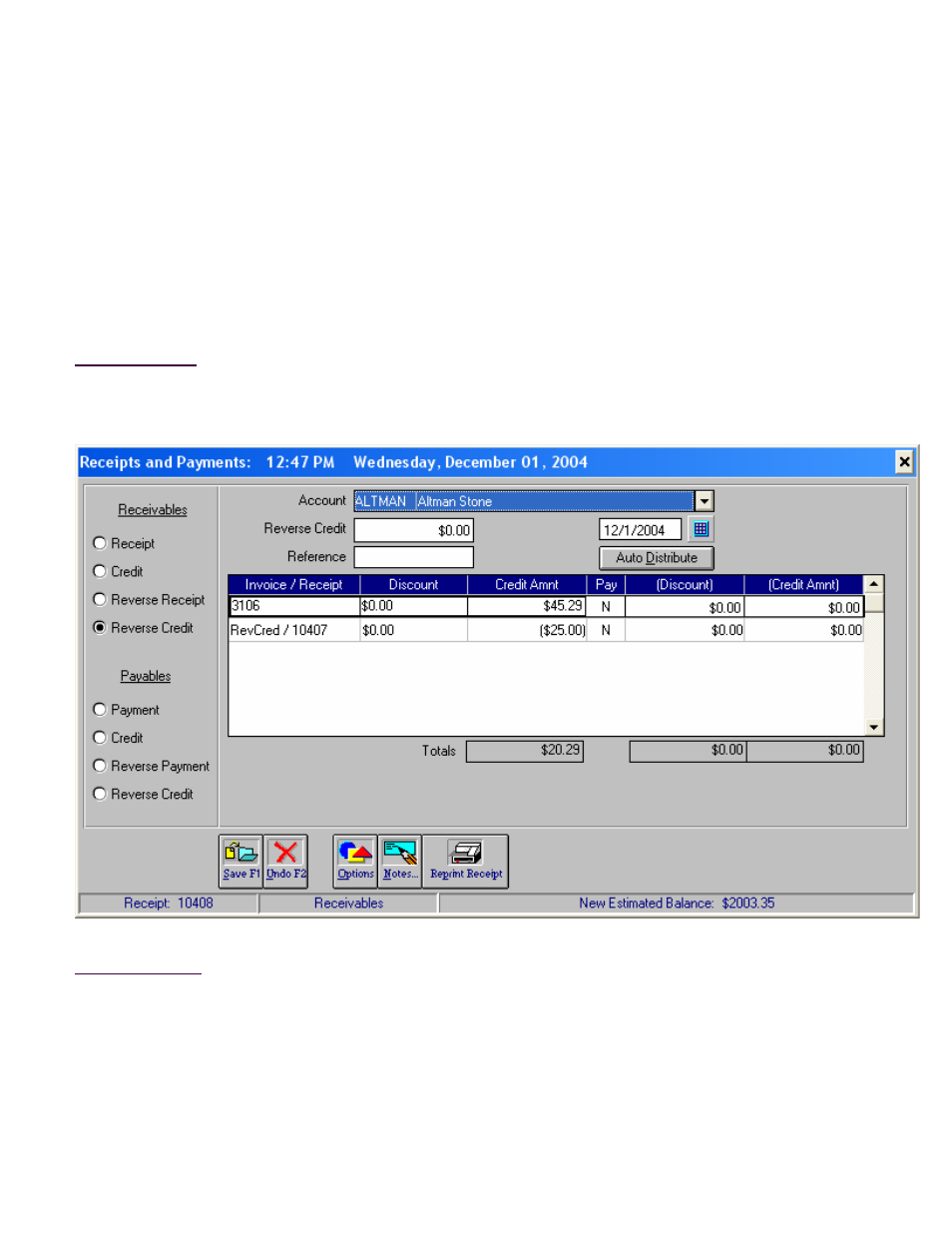 Receipts & payments, Reverse credit (receivables) | Fairbanks InterAct FB3000 Series User Manual | Page 188 / 232