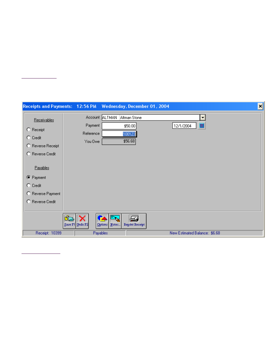 Receipts & payments, Payment screen (payables) | Fairbanks InterAct FB3000 Series User Manual | Page 189 / 232