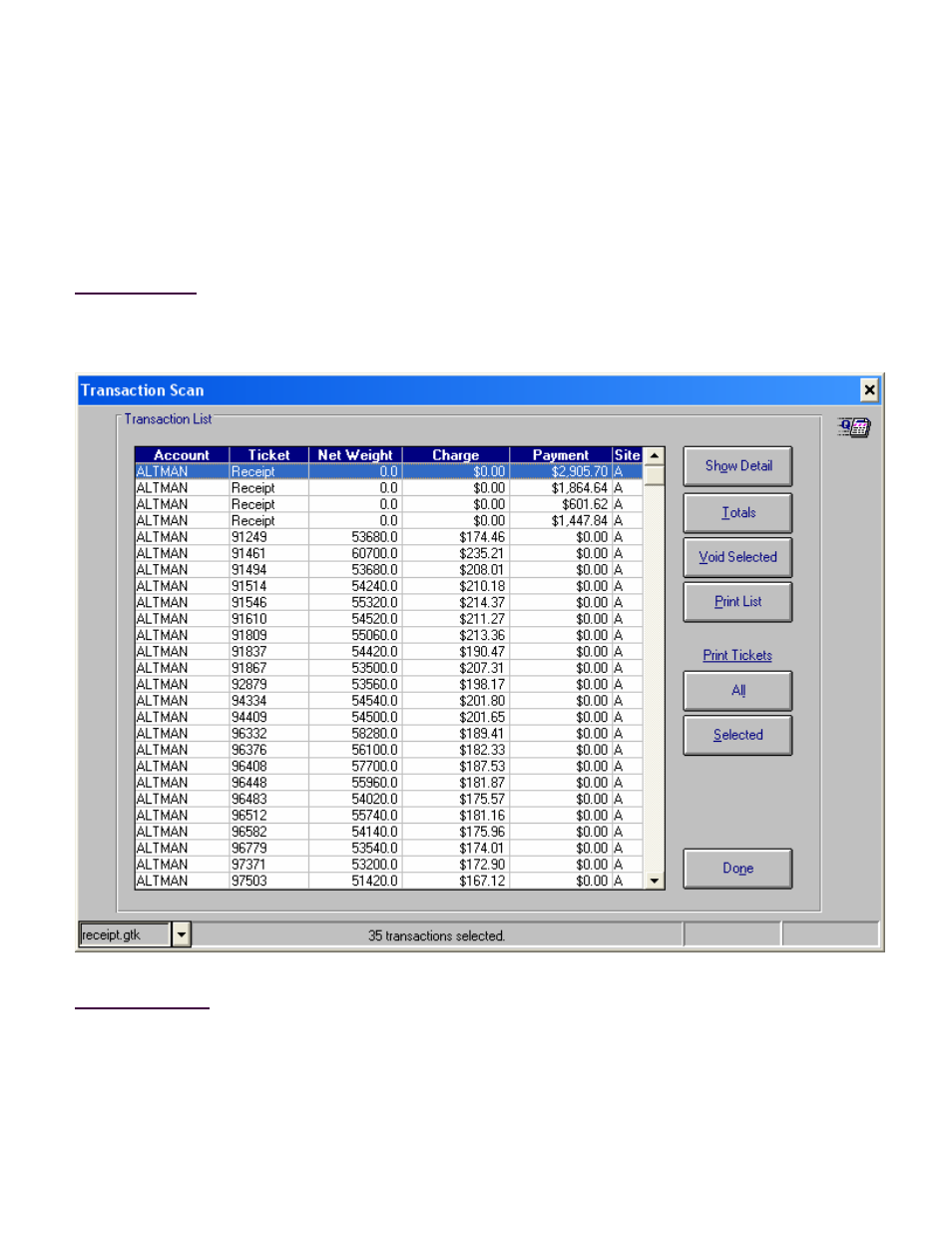 Quick scan, Transaction list screen | Fairbanks InterAct FB3000 Series User Manual | Page 199 / 232