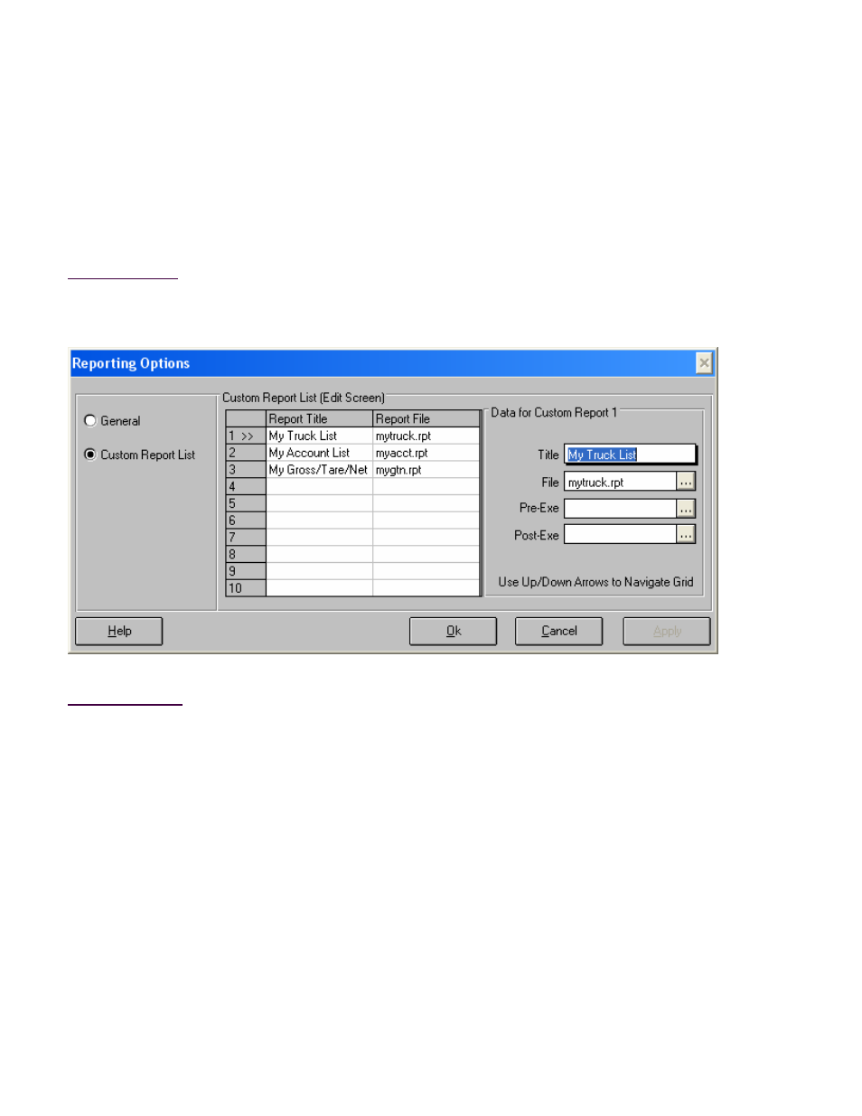 Reporting options, Custom screen | Fairbanks InterAct FB3000 Series User Manual | Page 214 / 232