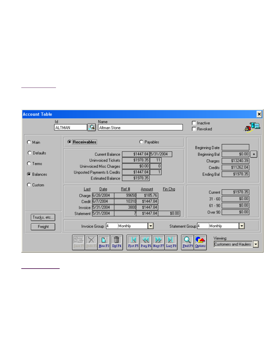 Account table, Balances screen | Fairbanks InterAct FB3000 Series User Manual | Page 23 / 232