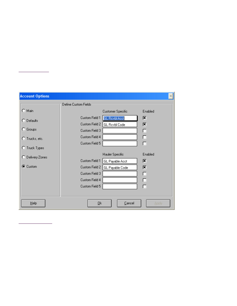 Account options, Custom screen | Fairbanks InterAct FB3000 Series User Manual | Page 54 / 232