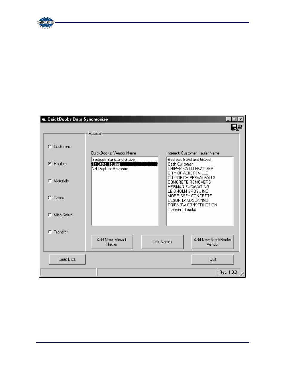 Haulers | Fairbanks Interact QuickBooks Interface Module User Manual | Page 11 / 30