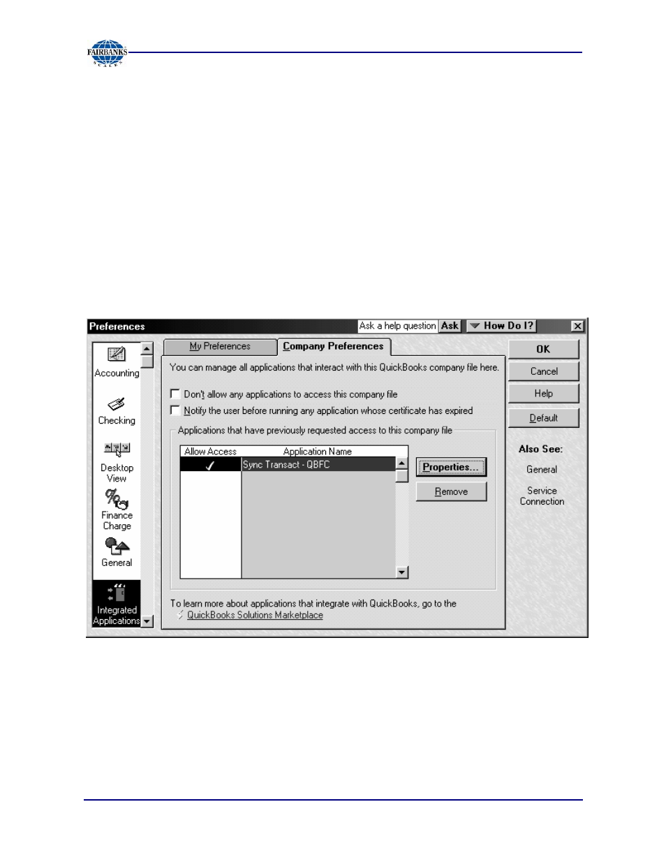 Quickbooks company file | Fairbanks Interact QuickBooks Interface Module User Manual | Page 19 / 30