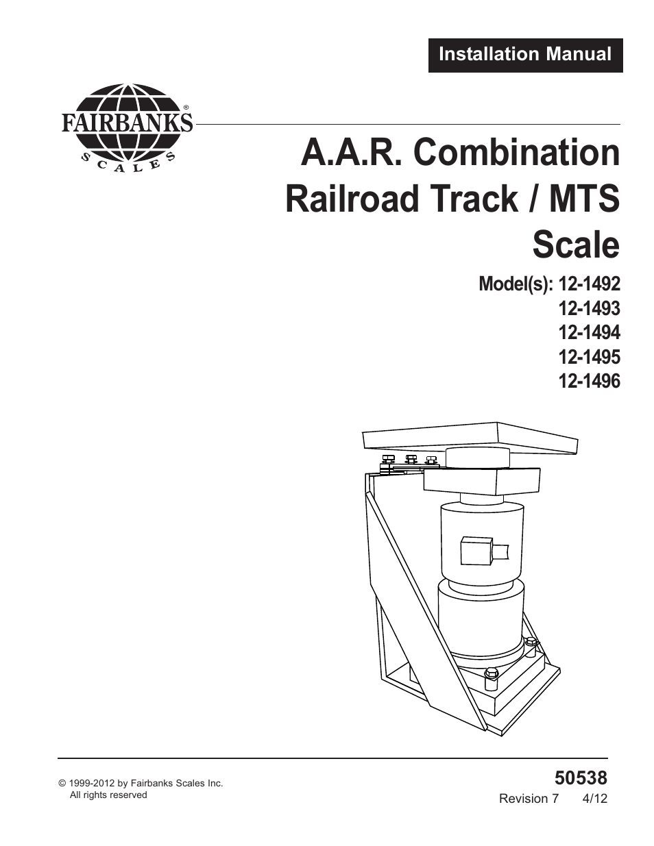 Fairbanks 12-1492 - 12-1496 A.A.R. Combination Railroad Track/MTS User Manual | 59 pages