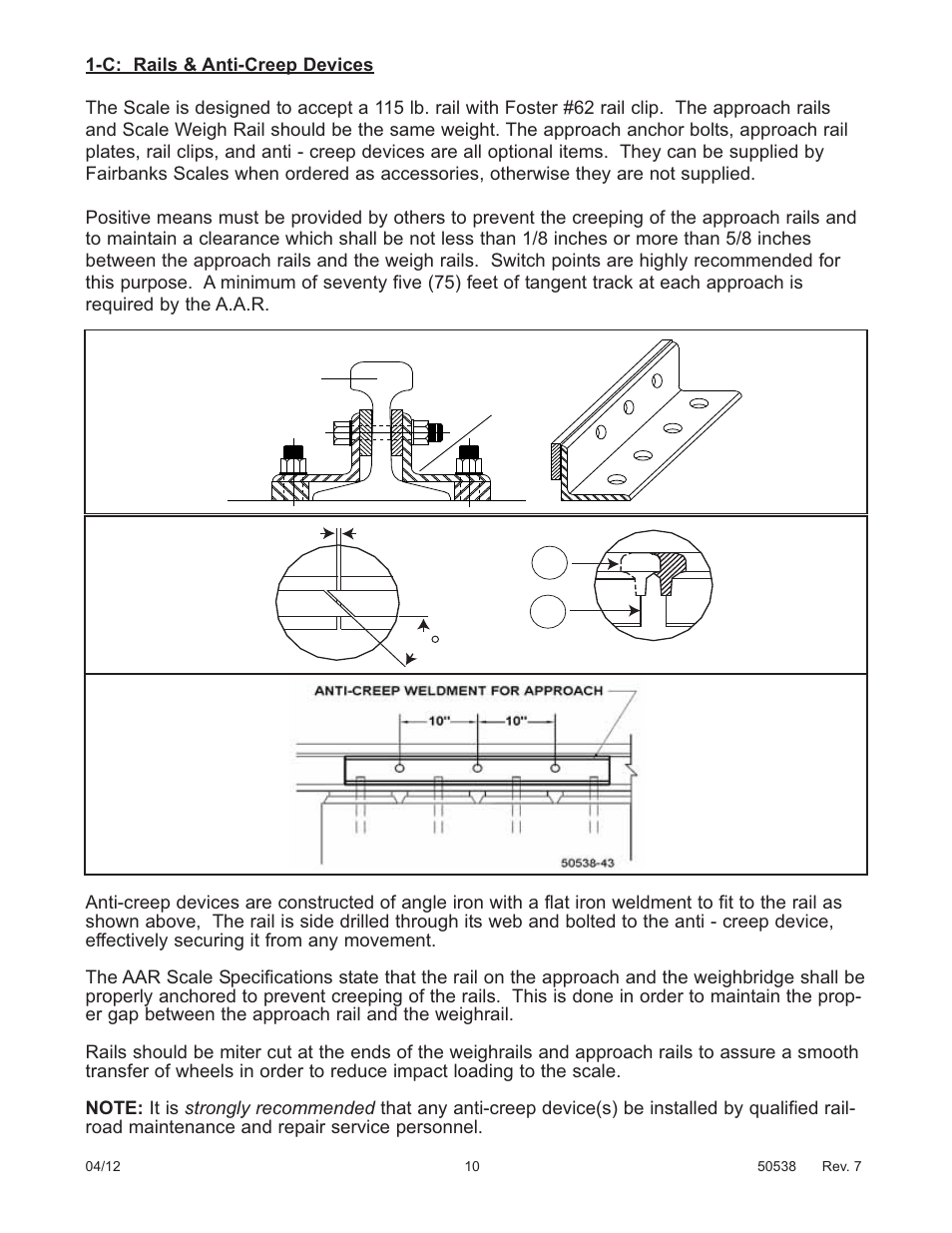 Fairbanks 12-1492 - 12-1496 A.A.R. Combination Railroad Track/MTS User Manual | Page 10 / 59