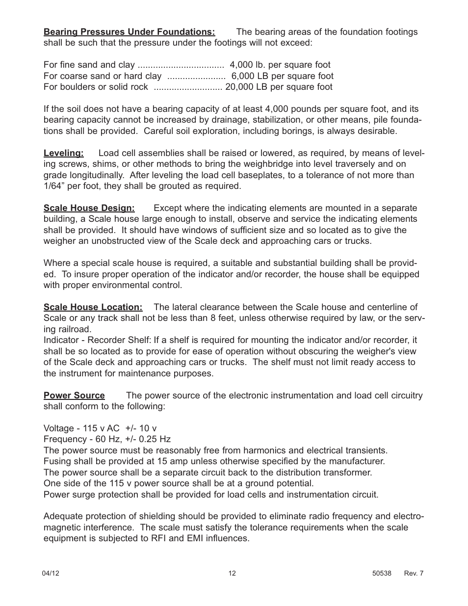 Fairbanks 12-1492 - 12-1496 A.A.R. Combination Railroad Track/MTS User Manual | Page 12 / 59