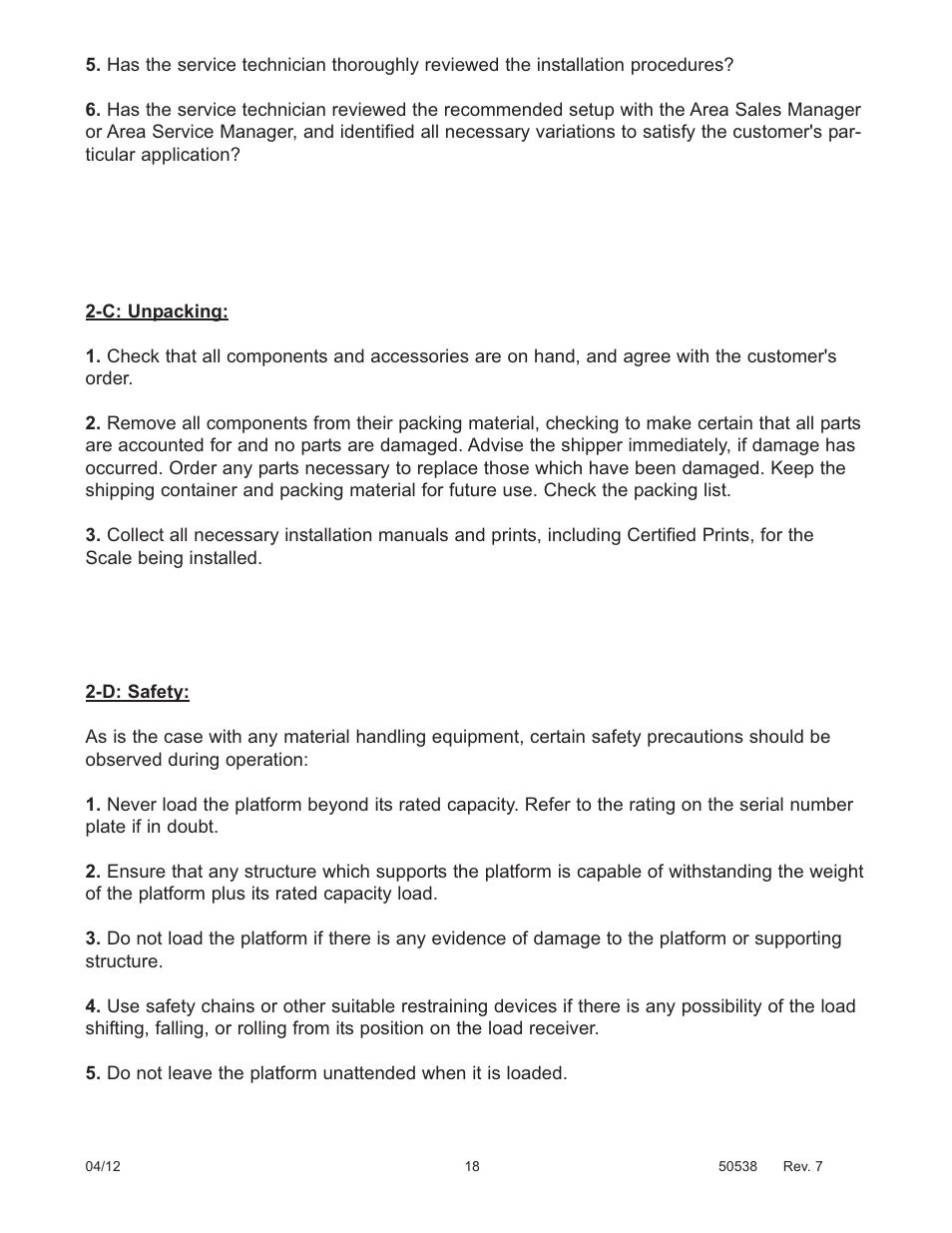 Fairbanks 12-1492 - 12-1496 A.A.R. Combination Railroad Track/MTS User Manual | Page 18 / 59