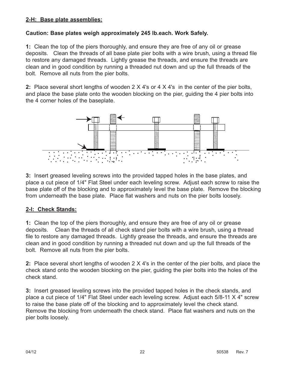 Concrete pier | Fairbanks 12-1492 - 12-1496 A.A.R. Combination Railroad Track/MTS User Manual | Page 22 / 59