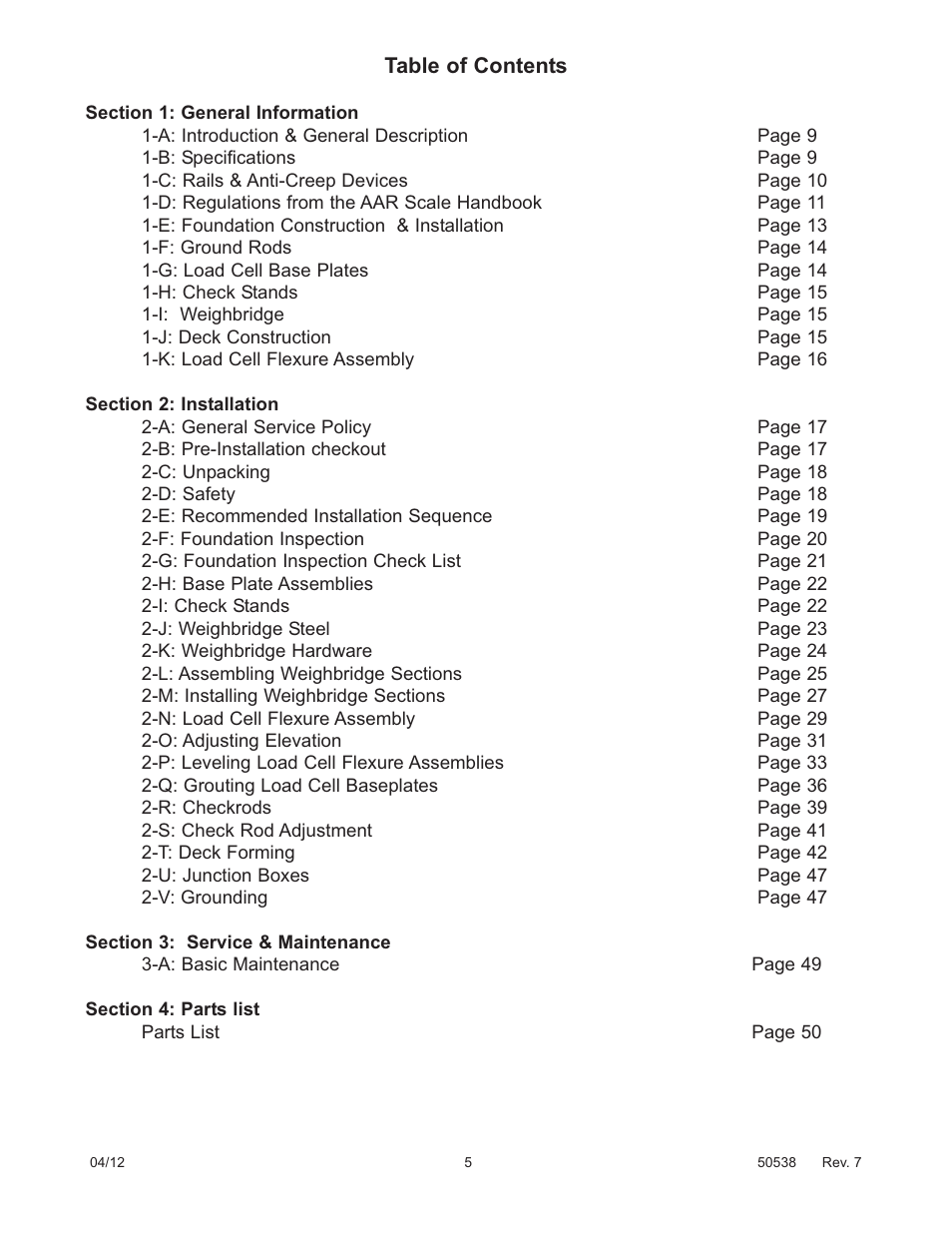 Fairbanks 12-1492 - 12-1496 A.A.R. Combination Railroad Track/MTS User Manual | Page 5 / 59