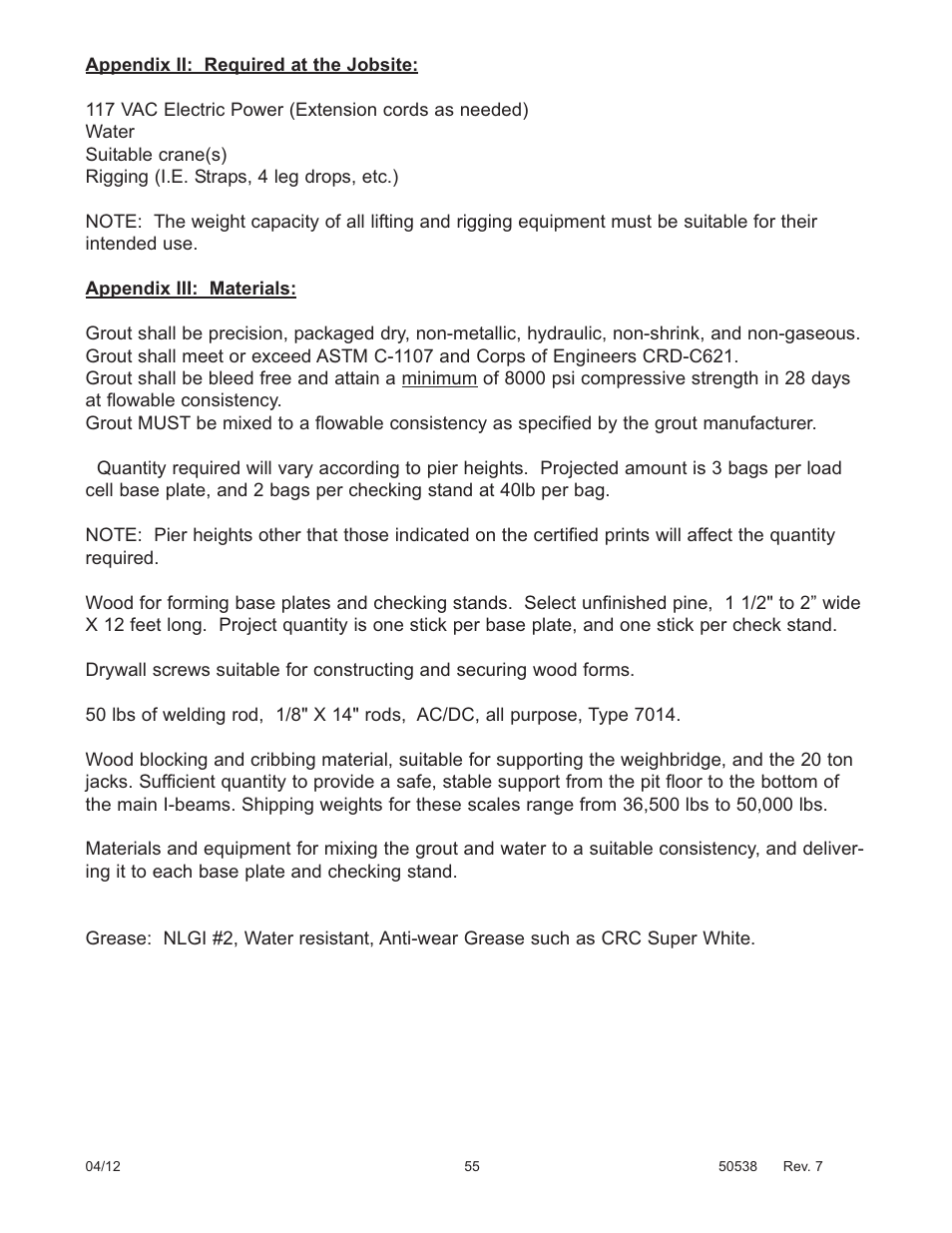 Fairbanks 12-1492 - 12-1496 A.A.R. Combination Railroad Track/MTS User Manual | Page 55 / 59