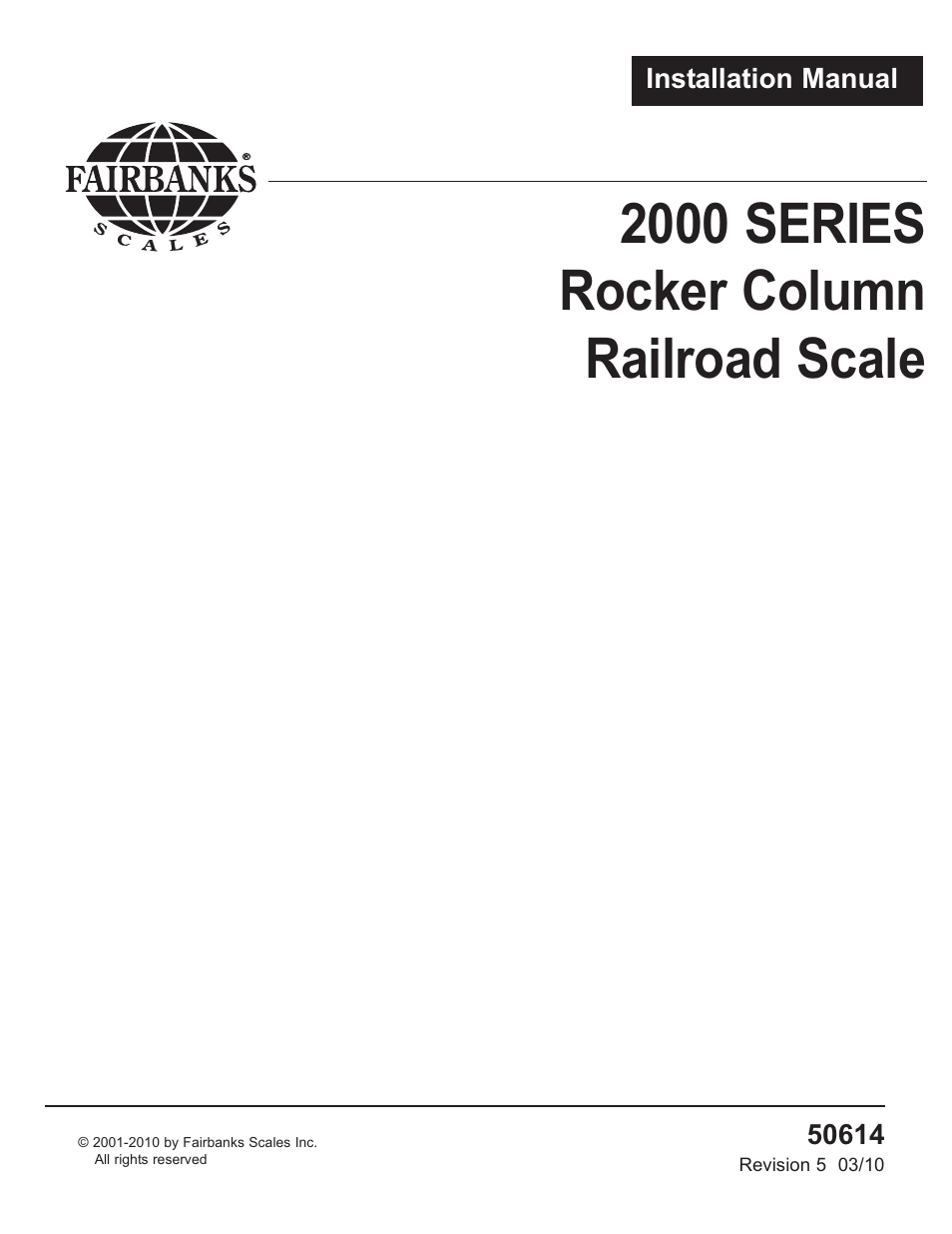 Fairbanks 2000 SERIES Rocker Column Railroad Scale User Manual | 42 pages