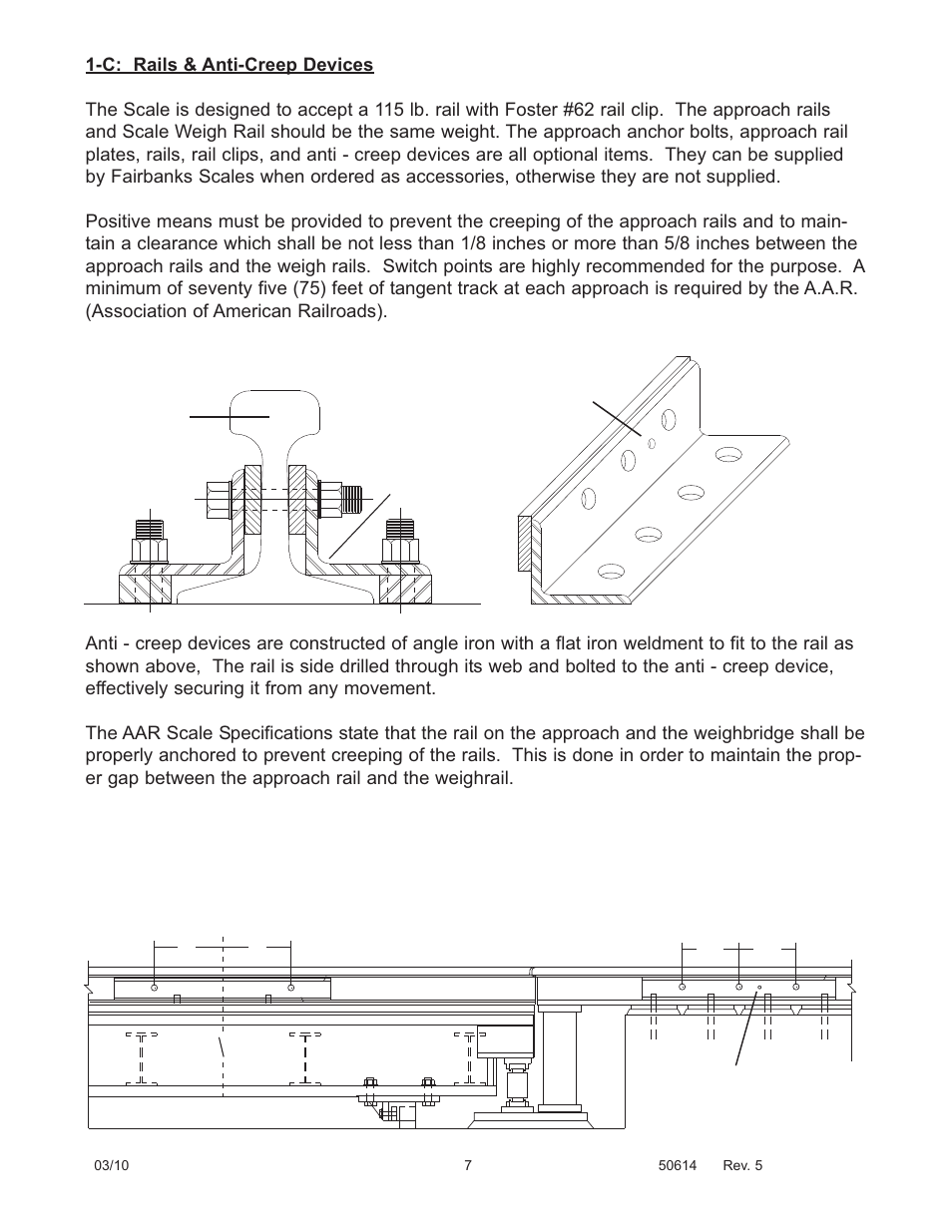 Rail weldment, For ground strap connection | Fairbanks 2000 SERIES Rocker Column Railroad Scale User Manual | Page 7 / 42
