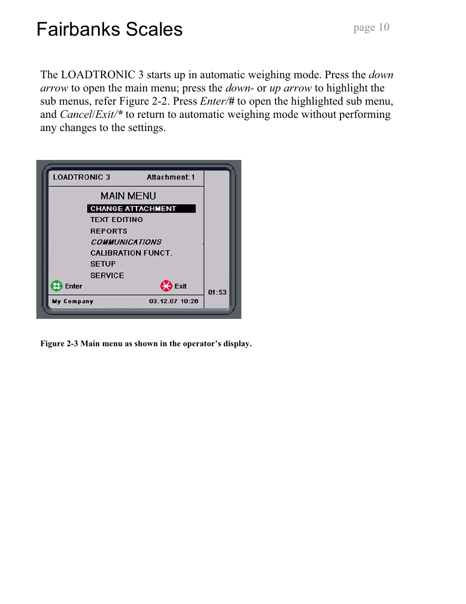Fairbanks scales | Fairbanks LoadTronic 3 - Loader Weighing System User Manual | Page 10 / 51