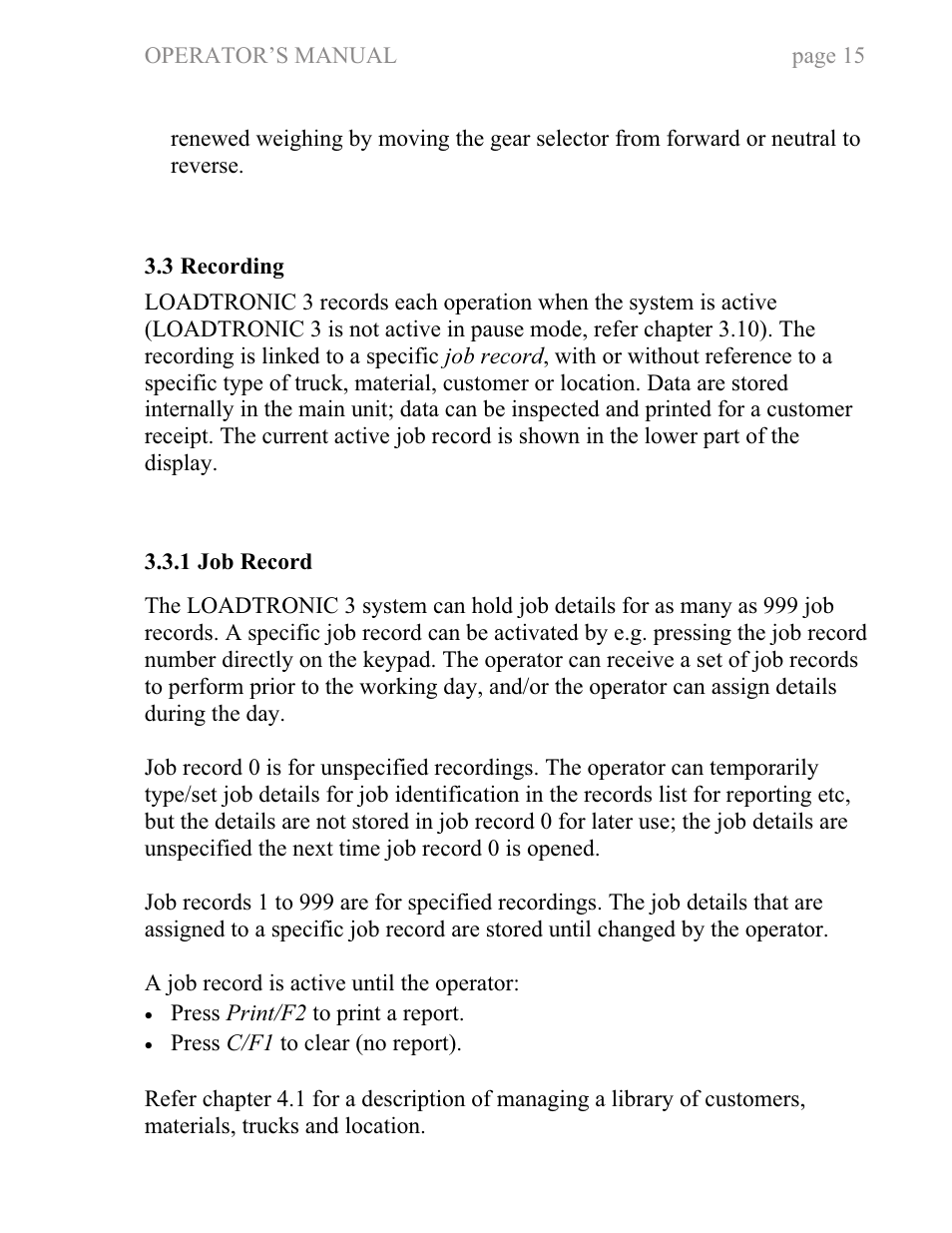 Fairbanks LoadTronic 3 - Loader Weighing System User Manual | Page 15 / 51