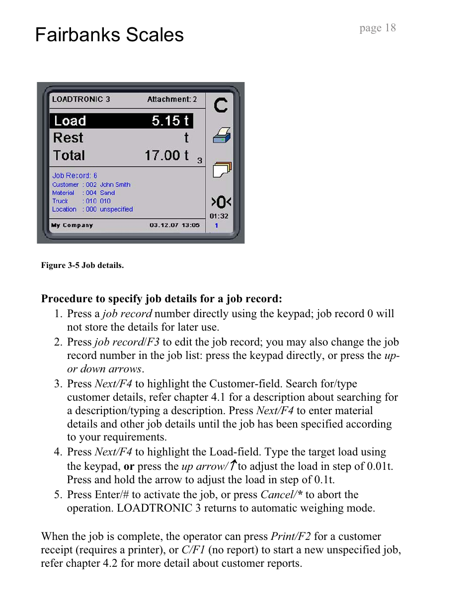 Fairbanks scales | Fairbanks LoadTronic 3 - Loader Weighing System User Manual | Page 18 / 51