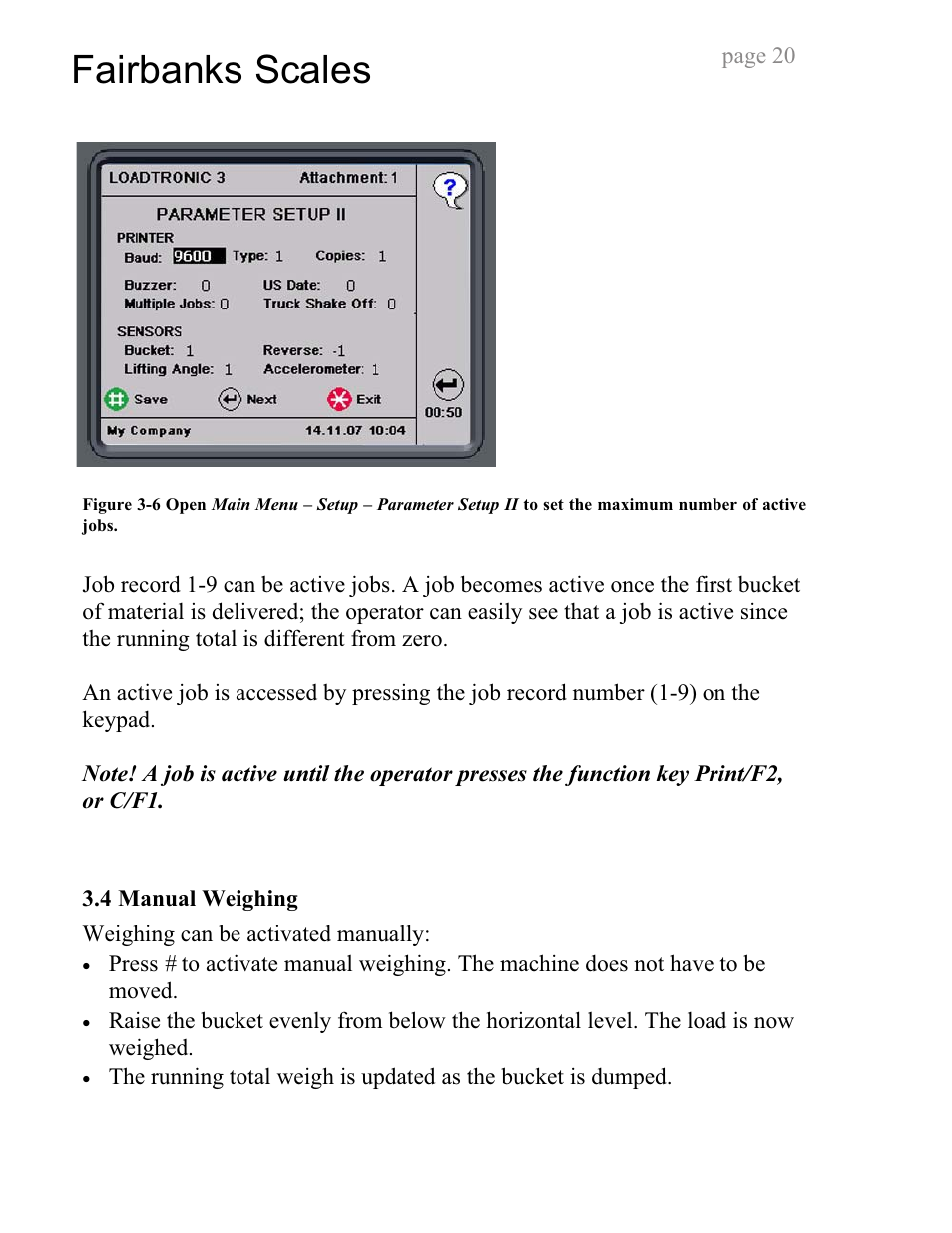 Fairbanks scales | Fairbanks LoadTronic 3 - Loader Weighing System User Manual | Page 20 / 51