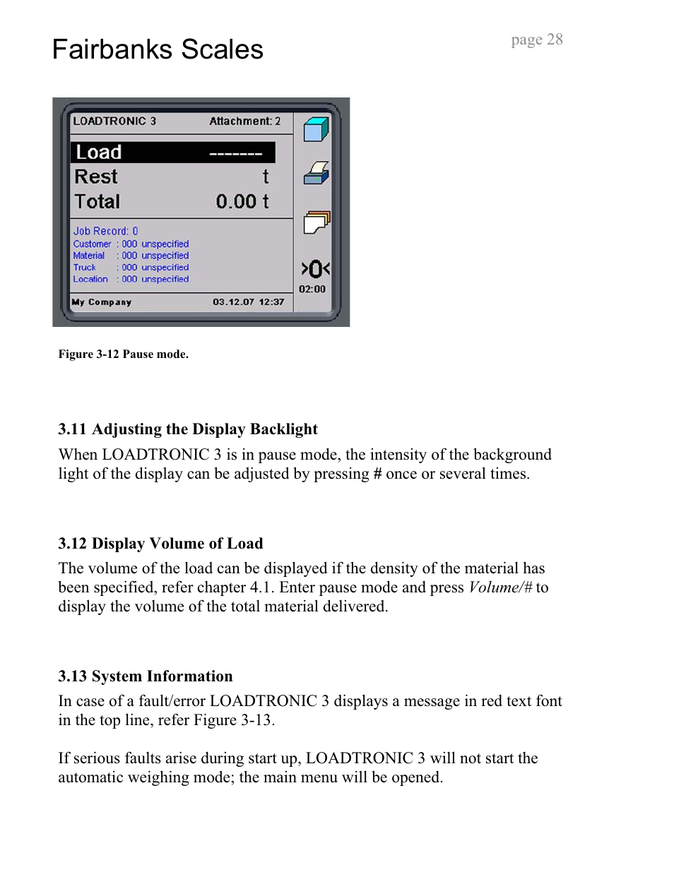 Fairbanks scales | Fairbanks LoadTronic 3 - Loader Weighing System User Manual | Page 28 / 51