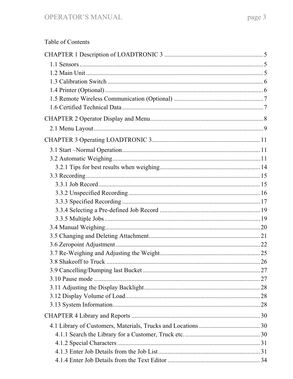 Fairbanks LoadTronic 3 - Loader Weighing System User Manual | Page 3 / 51