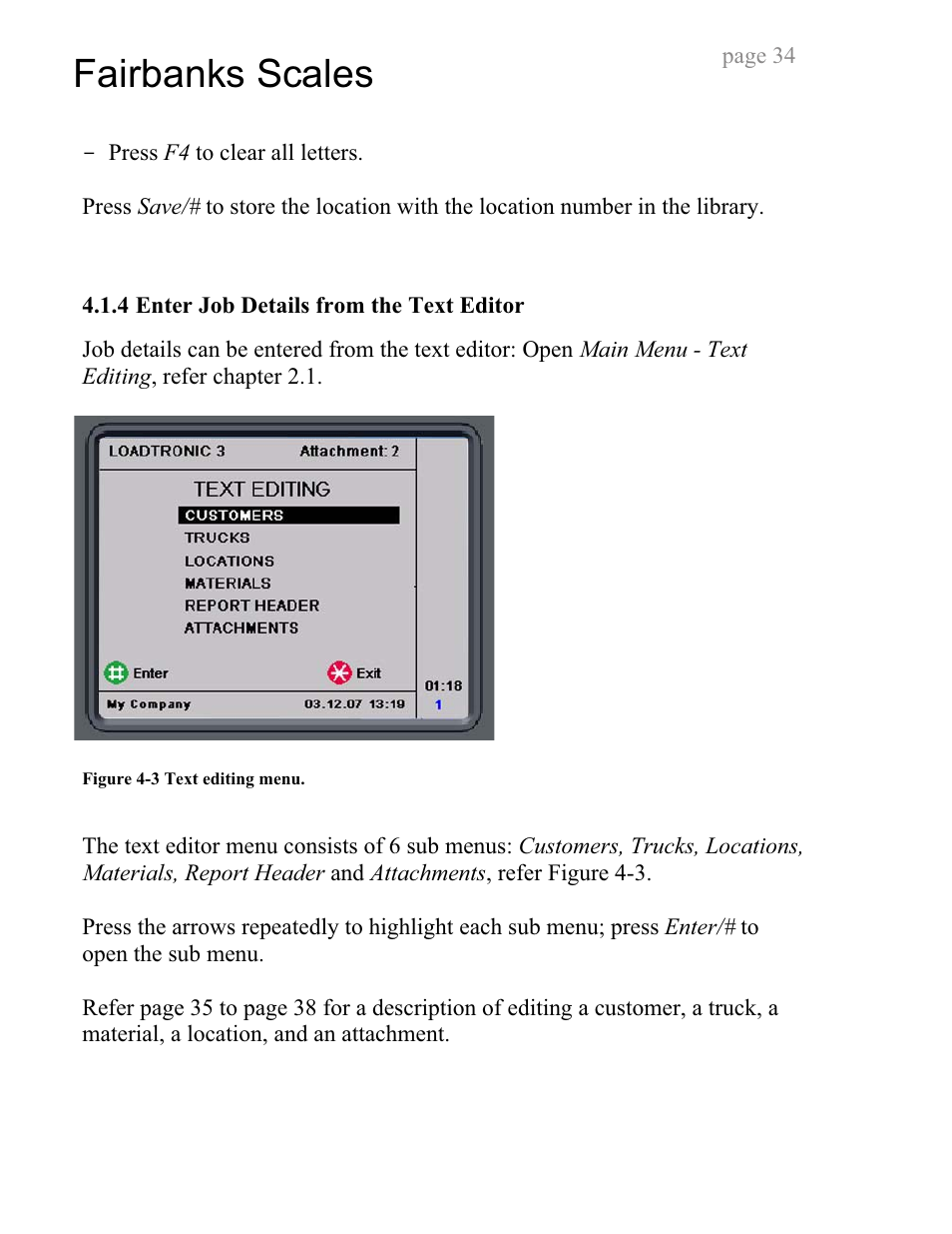 Fairbanks scales | Fairbanks LoadTronic 3 - Loader Weighing System User Manual | Page 34 / 51