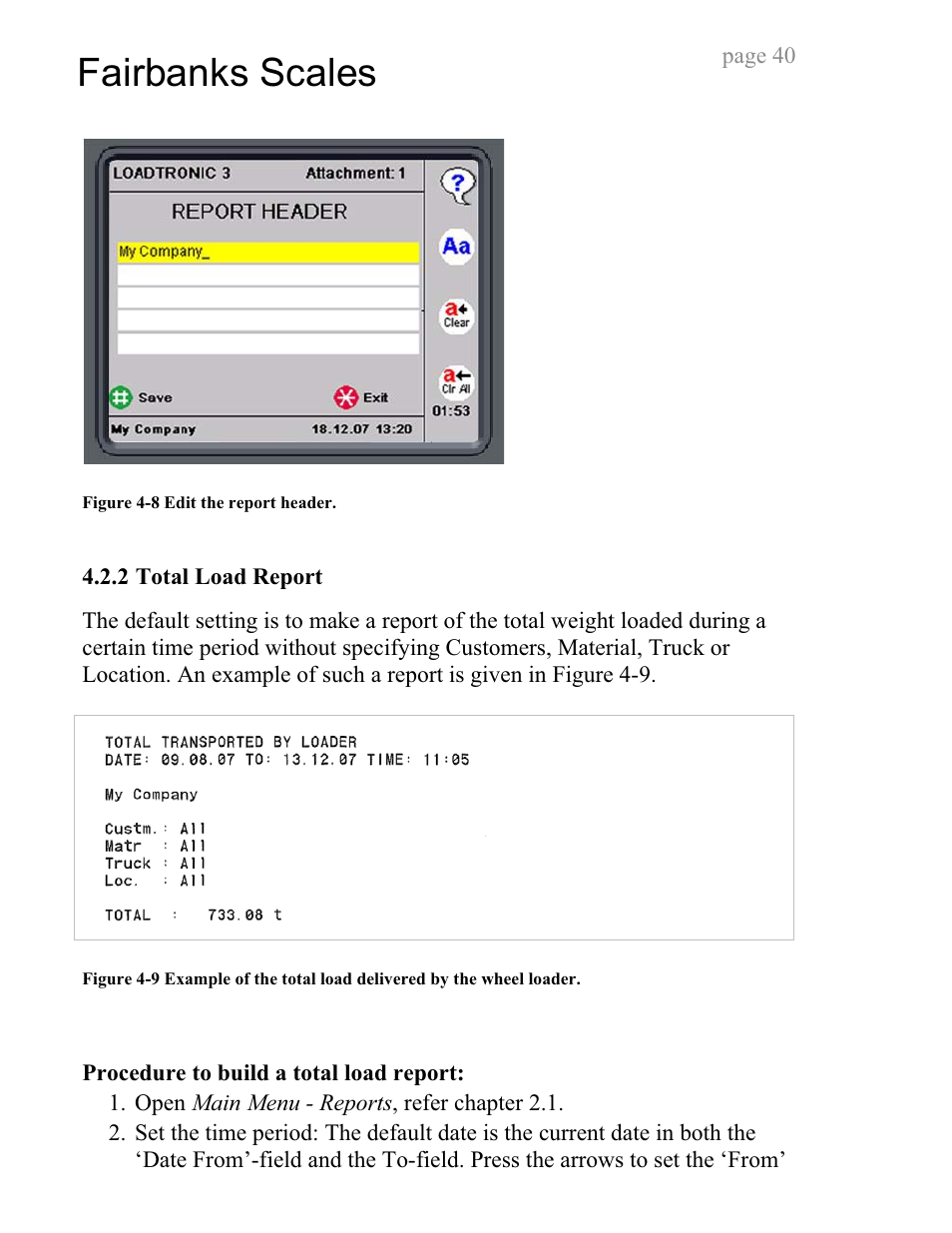 Fairbanks scales | Fairbanks LoadTronic 3 - Loader Weighing System User Manual | Page 40 / 51