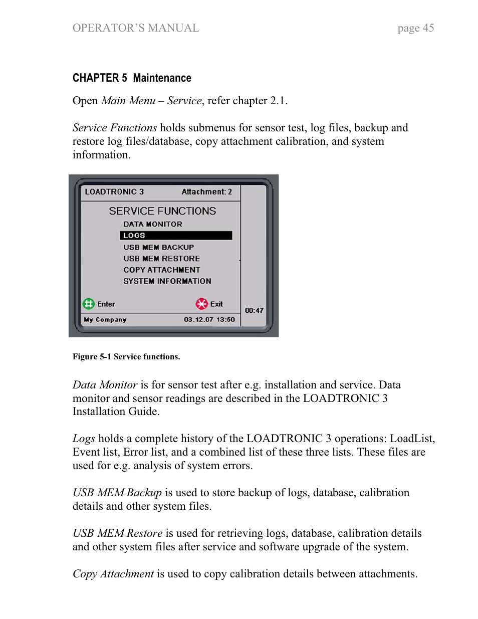 Fairbanks LoadTronic 3 - Loader Weighing System User Manual | Page 45 / 51