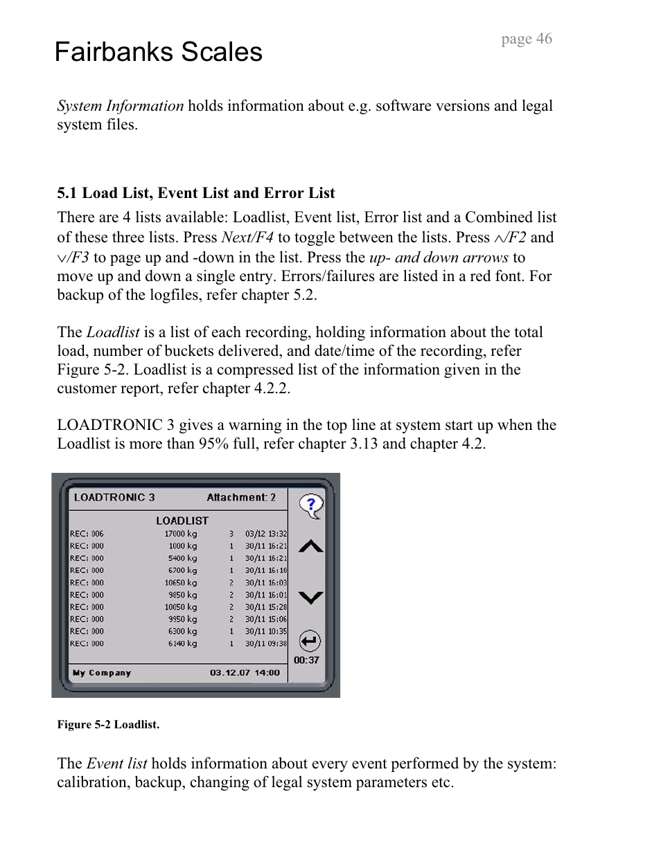 Fairbanks scales | Fairbanks LoadTronic 3 - Loader Weighing System User Manual | Page 46 / 51